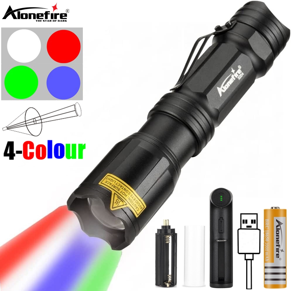 Outdoor Hunting Photography - Zoom Senter LED 4 Warna Cahaya