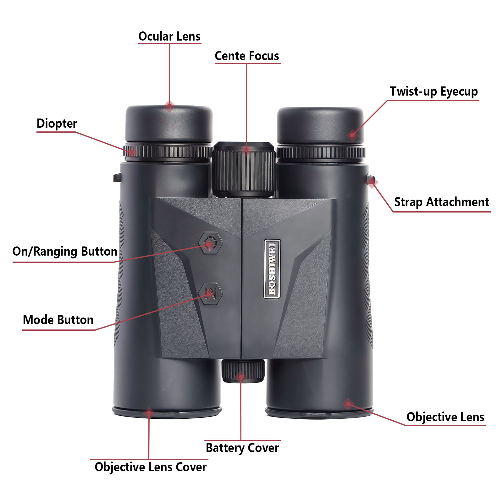 BOSHIWEI 10x42 Teropong Penguk - Rangefinder Laser Hunting ulasan dan harga
