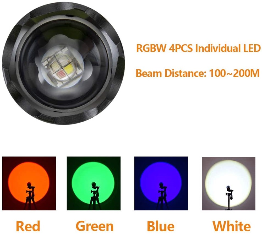 Zoom Senter LED 4 Warna Cahaya - Outdoor Hunting Photography ulasan dan harga