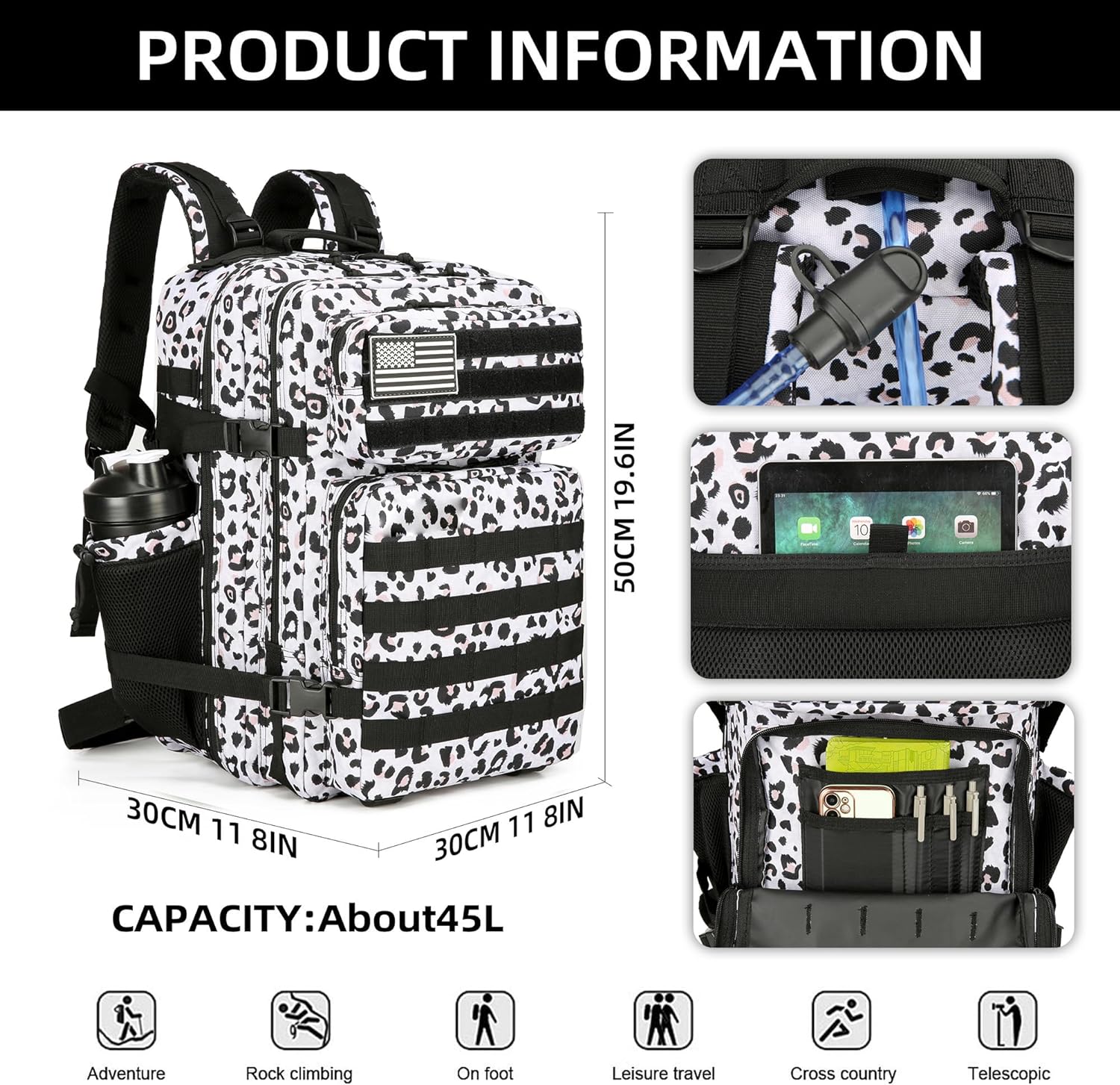 Besar 45L 3P ransel taktis tas - Outdoor Hunting Backpack ulasan dan harga