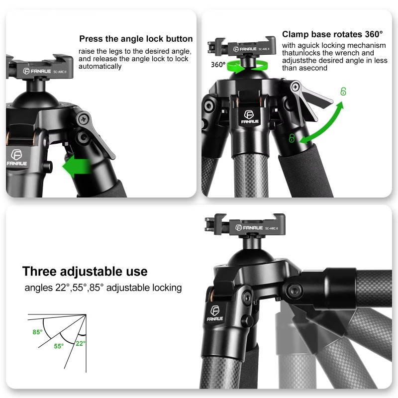 Tripod Serat Karbon Luar Ruang - Outdoor Hunting Photography ulasan dan harga