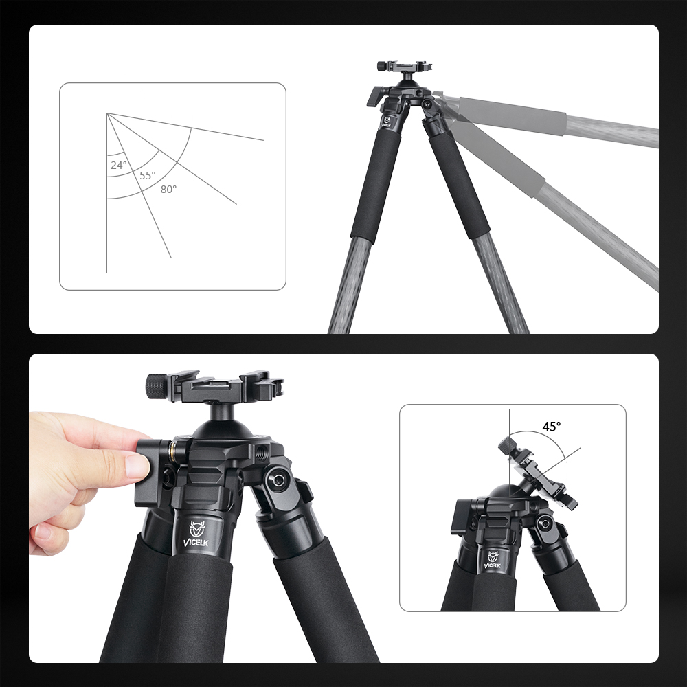 VICELK MK323 Tripod Serat Karb - Outdoor Hunting Photography ulasan dan harga